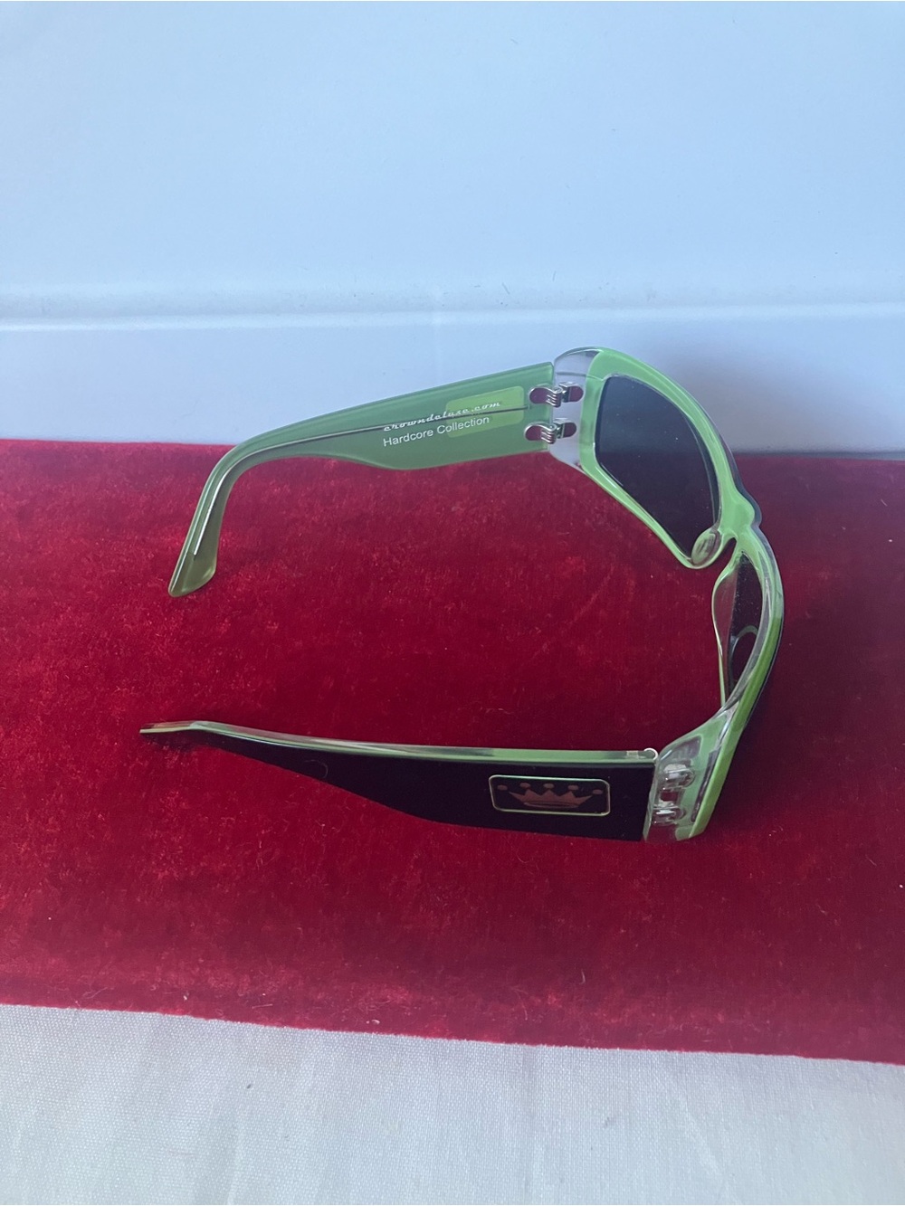 Crown Deluxe Muertos Deluxe Sunglasses Hardcore Collection Green Black Lowrider.